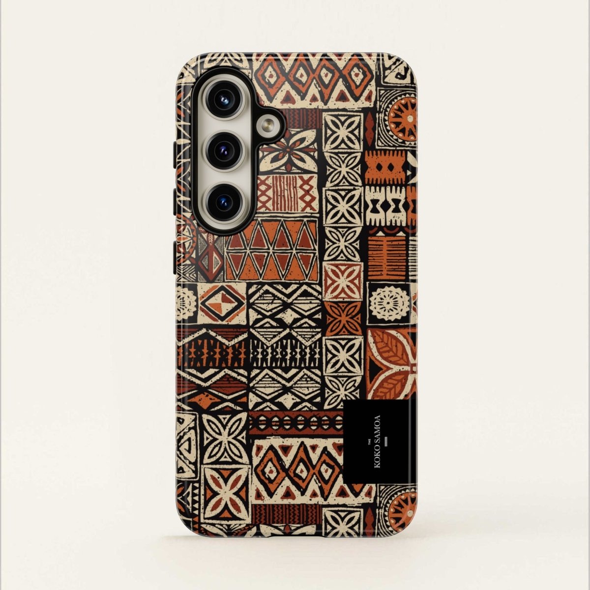 Tough Phone Case Elei in Koko Samoa design, durable protective cover for smartphones, suitable for AU, NZ, and USA.