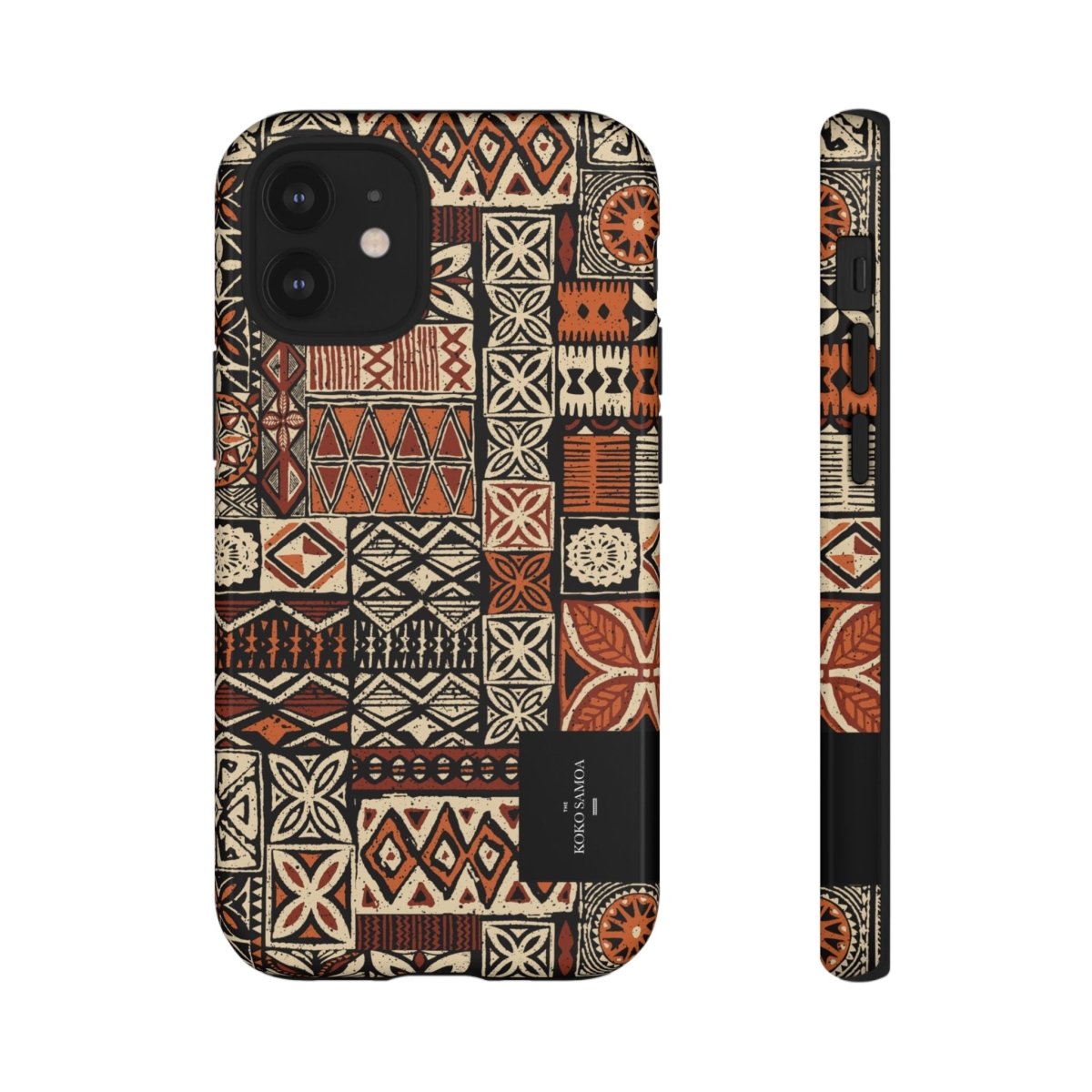 Tough Phone Case Elei design, durable protective case for smartphones, featuring vibrant Samoan-inspired artwork.
