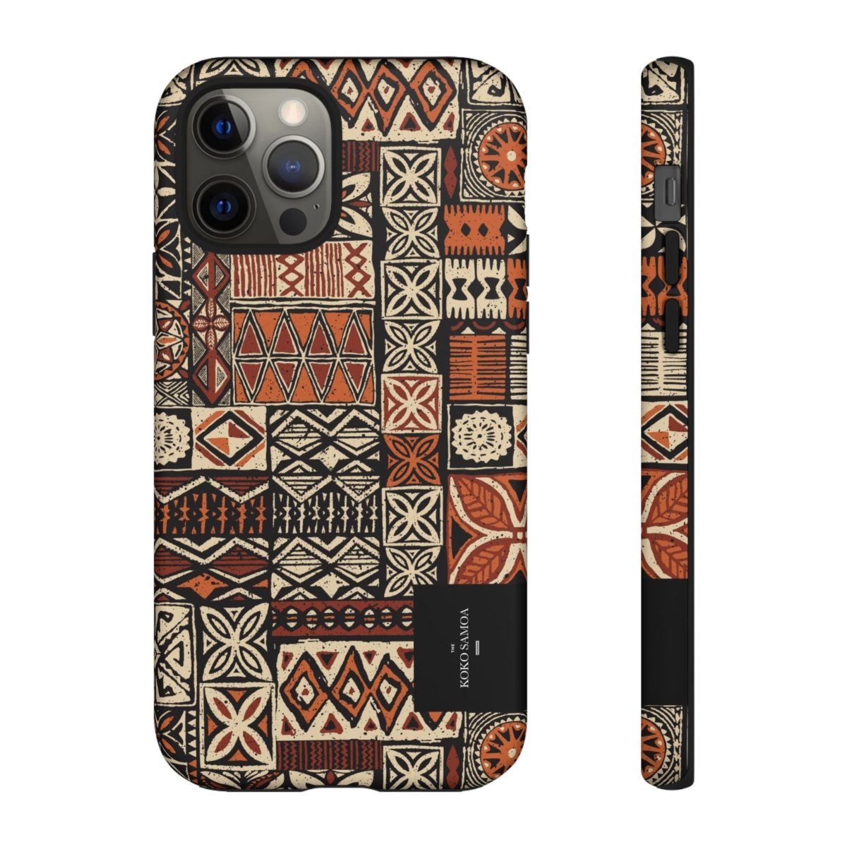 Tough Phone Case Elei design for AU, NZ, USA, featuring vibrant Koko Samoa pattern on durable protective case.