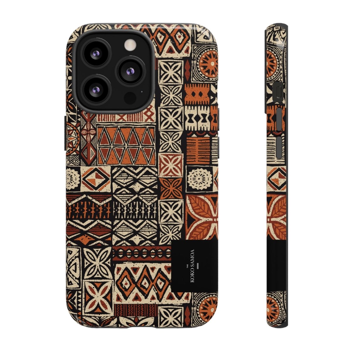 Tough Phone Case Elei in Koko Samoa design, durable protective cover for smartphones, ideal for AU, NZ, and USA.