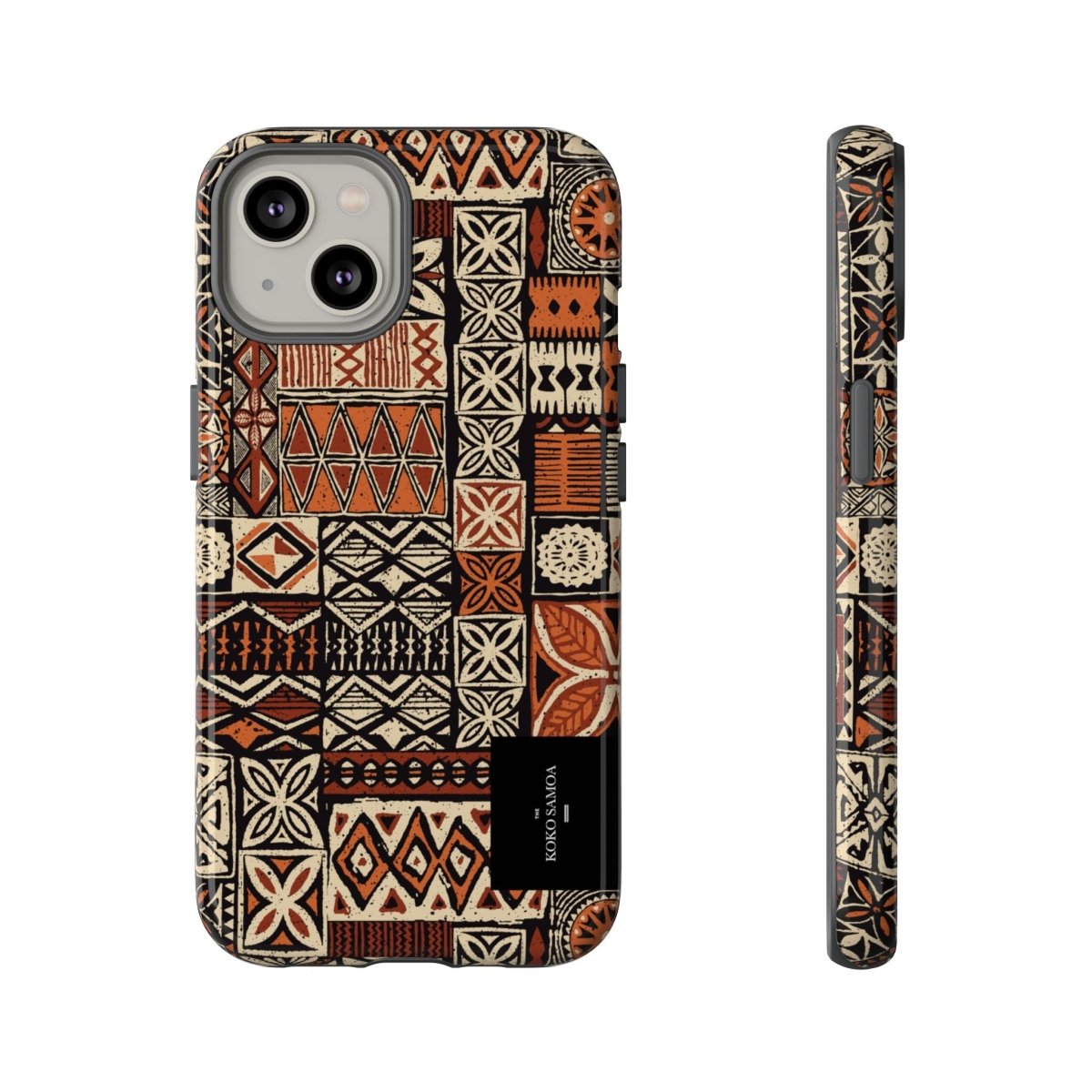 Tough Phone Case Elei in Koko Samoa design for AU/NZ/USA, rugged protective cover for smartphones.