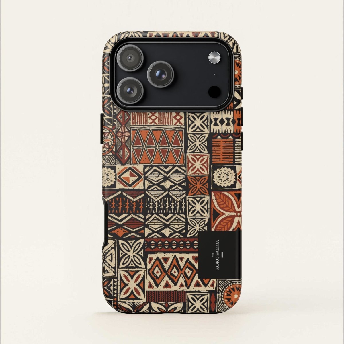 Tough Phone Case Elei design for AU/NZ/USA, durable protective cover with colorful Koko Samoa pattern.