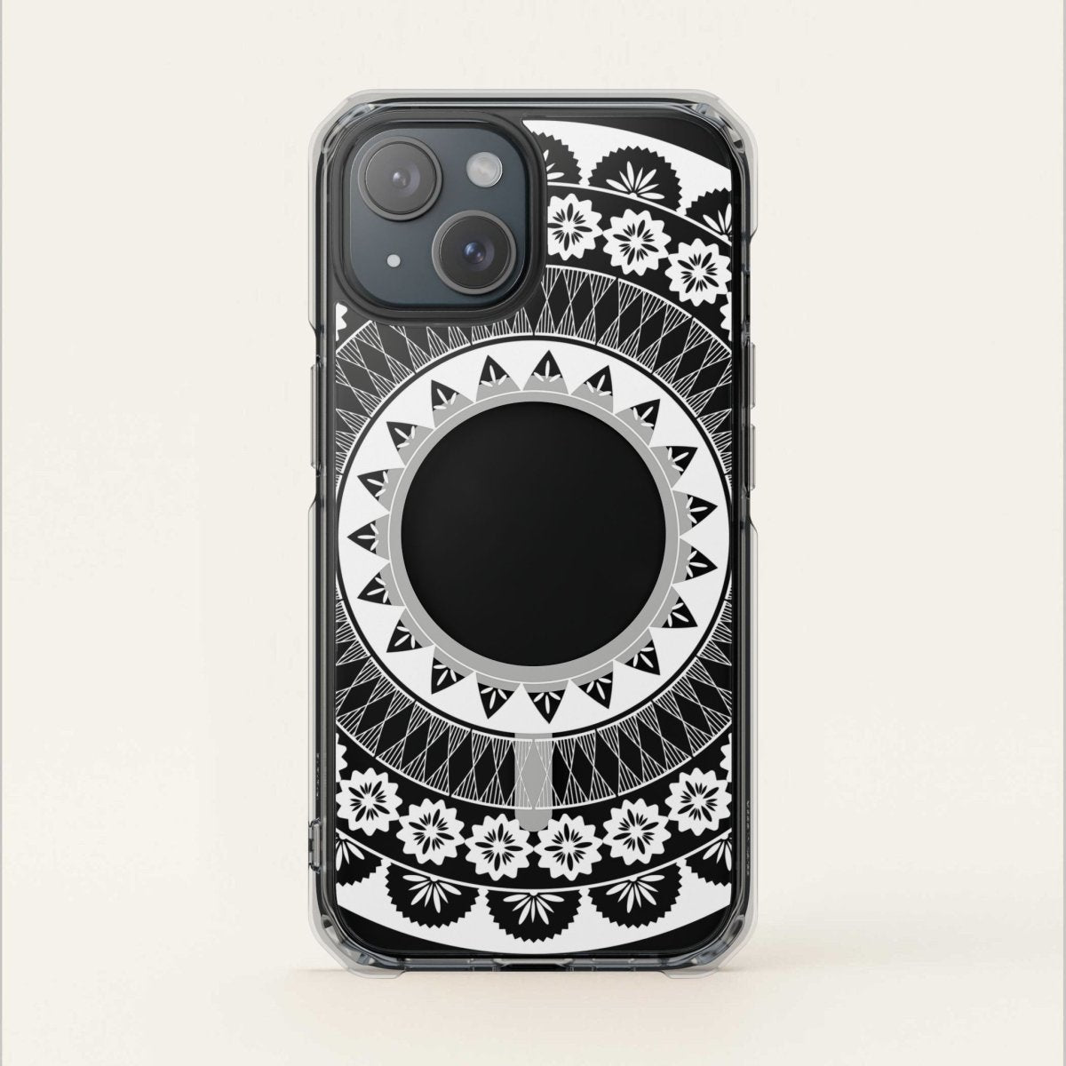 MagSafe clear case for iPhone 16 featuring Fiji design, showcasing a transparent protective cover.