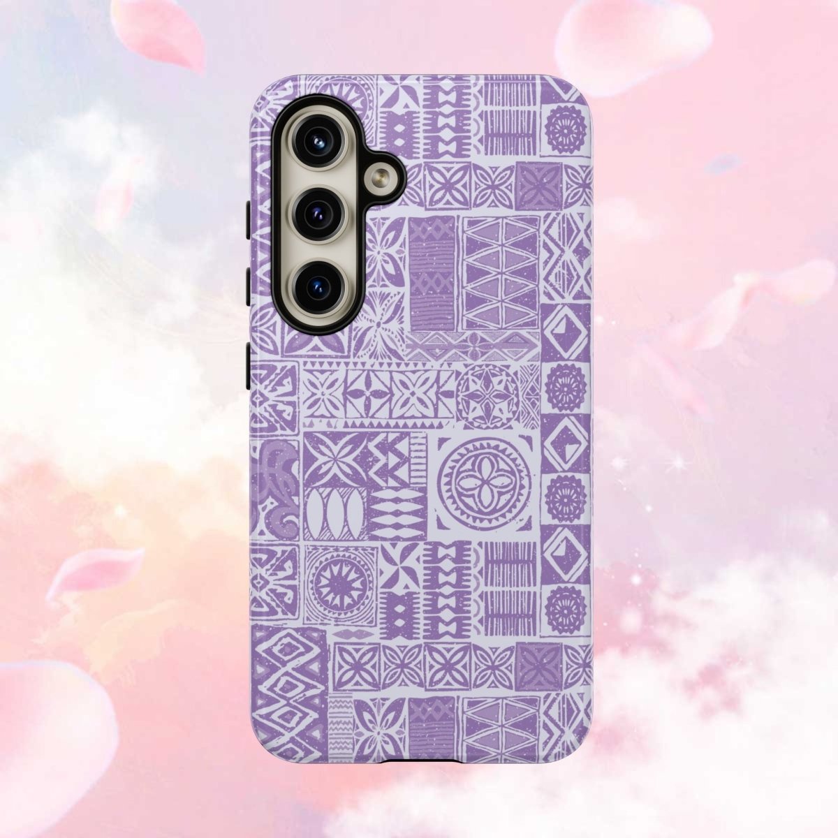 Lavender Elei tough phone case for iPhone 17, glossy protective cover, suitable for AU, NZ, and USA markets.