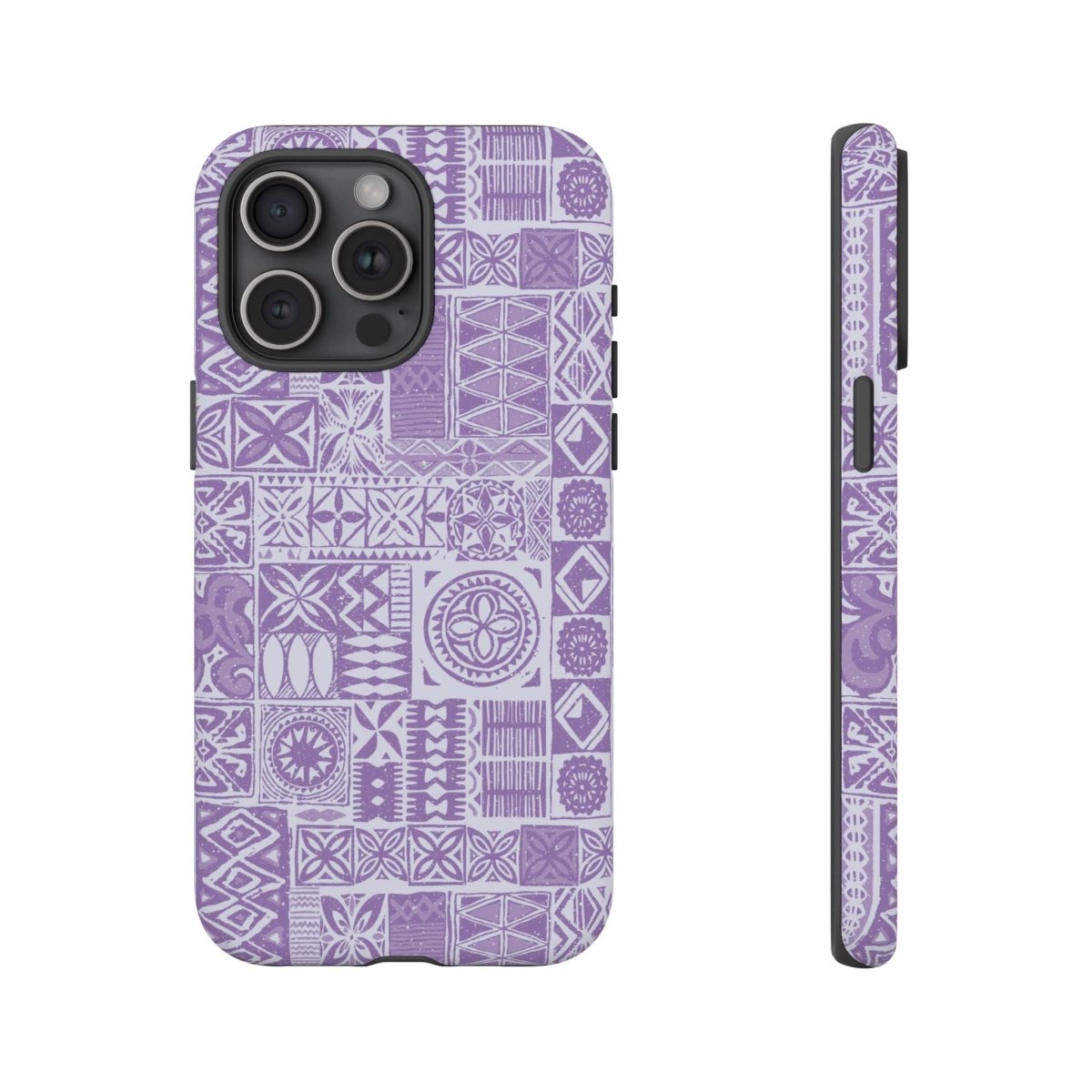 Lavender Elei tough phone case for iPhone 17, glossy and protective in lavender color with floral pattern.