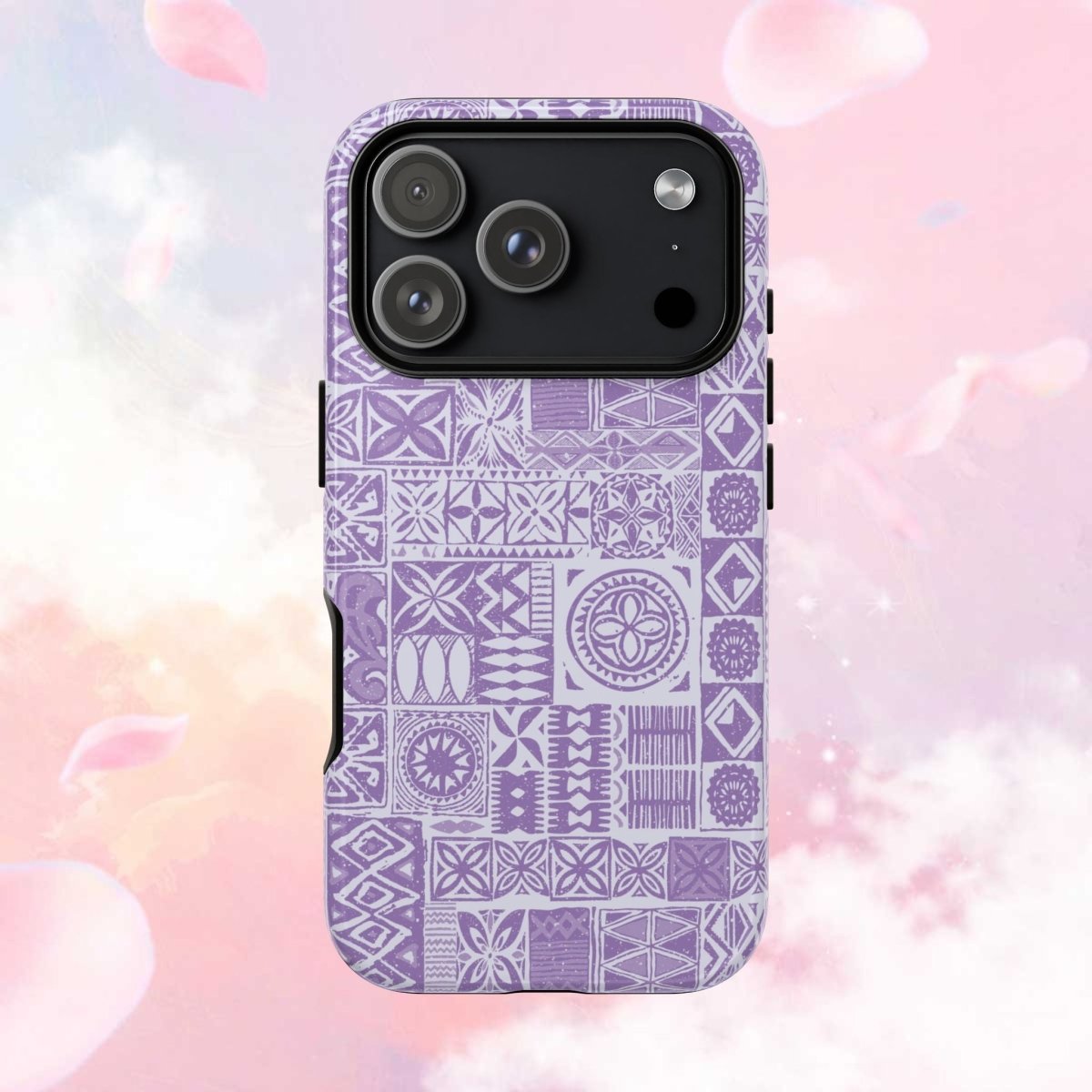 Lavender Elei tough phone case for iPhone 17, glossy finish, designed for AU, NZ, and USA markets.