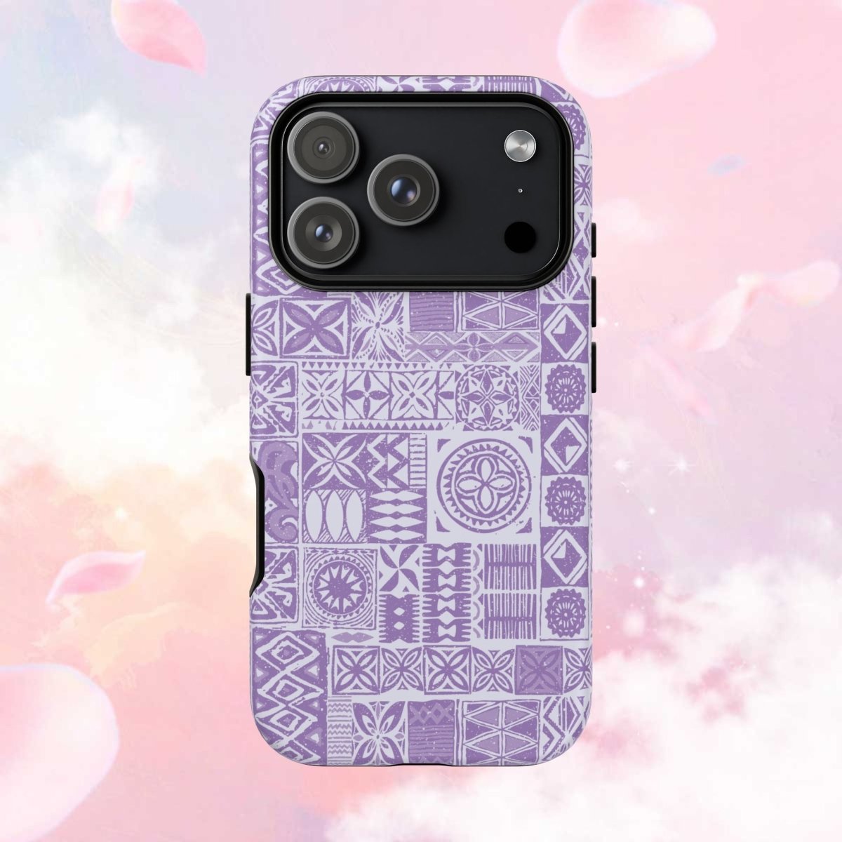 Lavender Elei tough phone case for iPhone 17, glossy finish, durable protective cover for AU, NZ, and USA markets.
