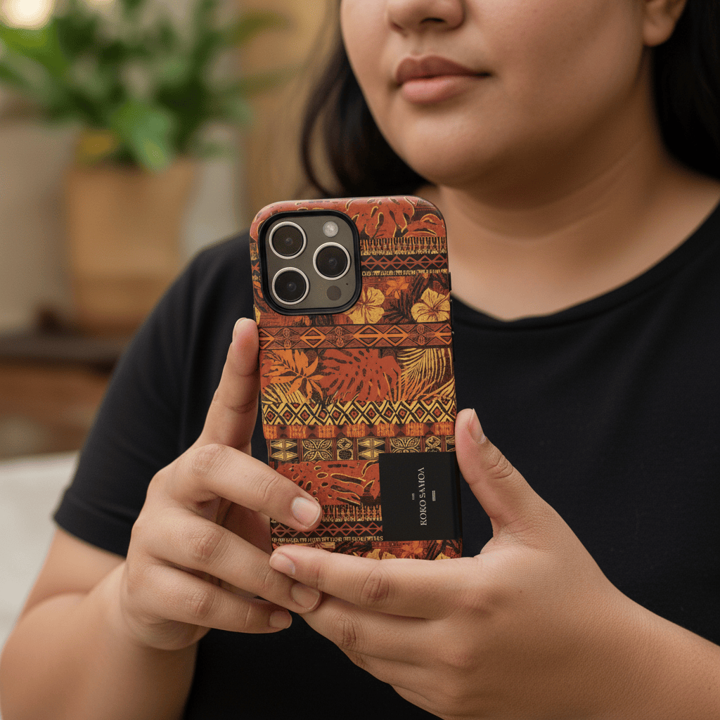 Glossy Tough Phone Case for iPhone 17 featuring Poutasi Promise design, durable protective cover for AU, NZ, and USA.