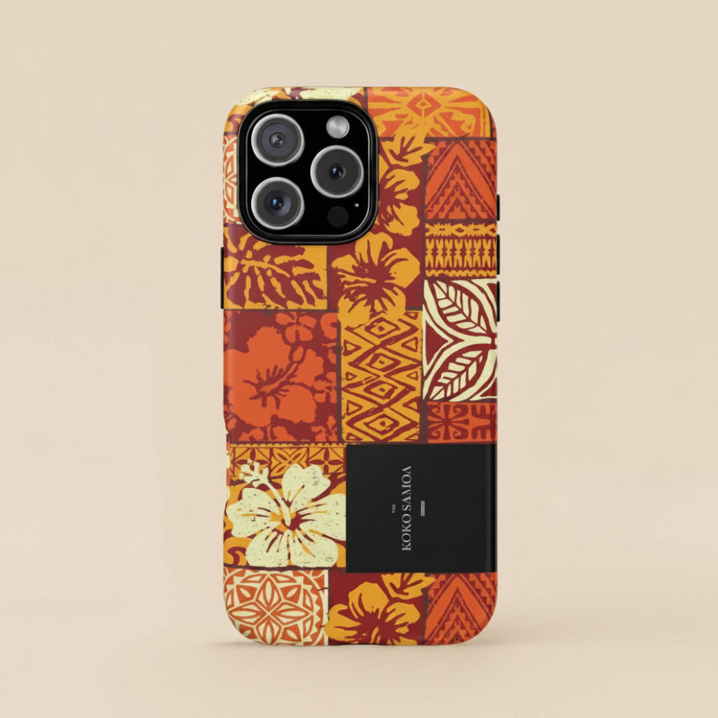 Glossy tough phone case for iPhone 17 featuring the Sataoa Sunrise design, suitable for AU, NZ, and USA.