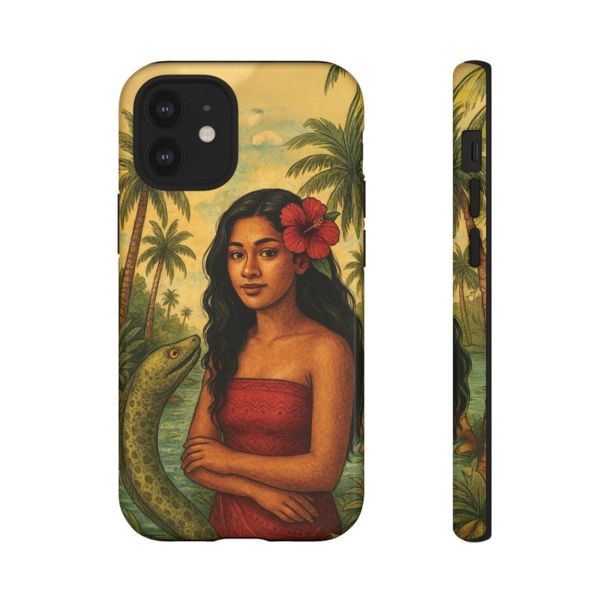 Glossy tough phone case for iPhone 17 featuring Sina & The Eel, ideal for AU, NZ, and USA markets.