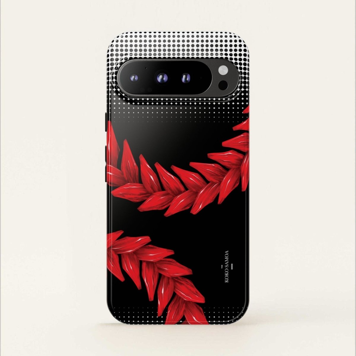 WOYC Tough Phone Case Ula Fala design for AU/NZ/USA, durable protective cover with vibrant Samoa-inspired pattern.