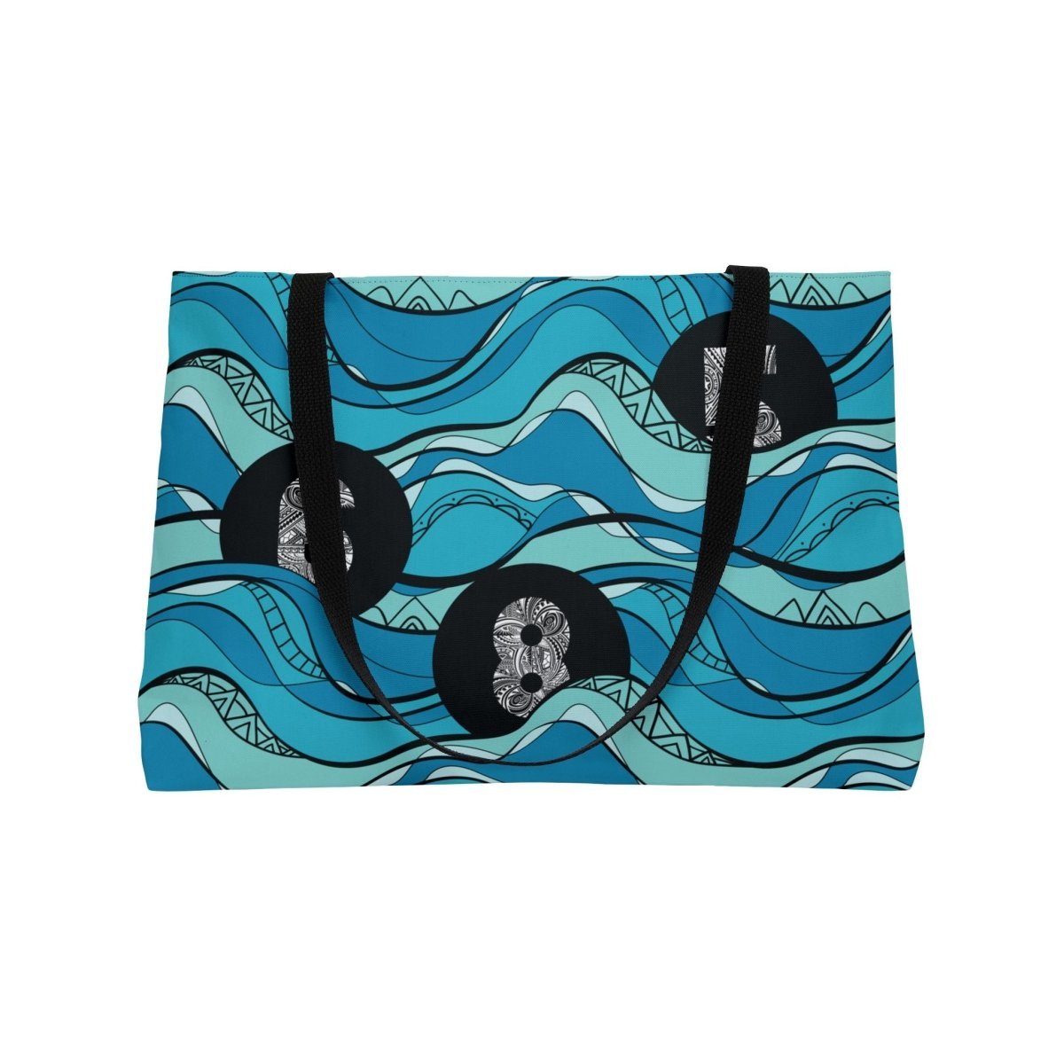 Tote Weekender Bag in Ocean Wave color, stylish tote bag with spacious interior and sturdy handles.