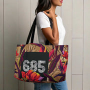 Tote Weekender Bag 685 Paradise with tropical print, spacious design, ideal for travel and everyday use.