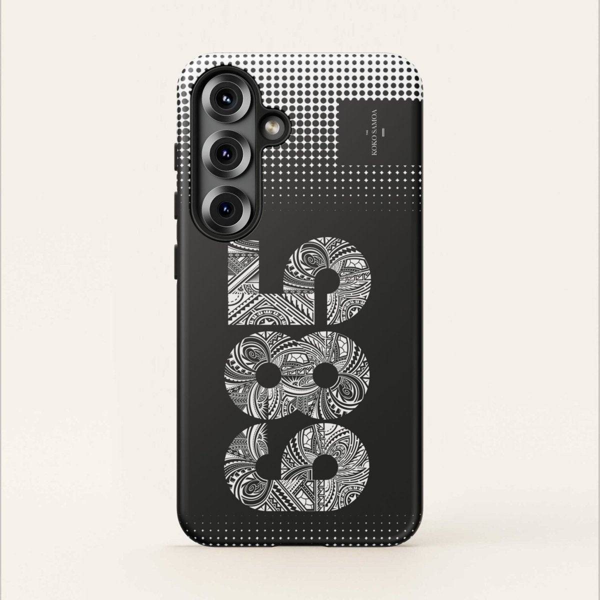 WOYC Tough Phone Case 685 for AU/NZ/USA, rugged protective cover with a tropical Koko Samoa design.