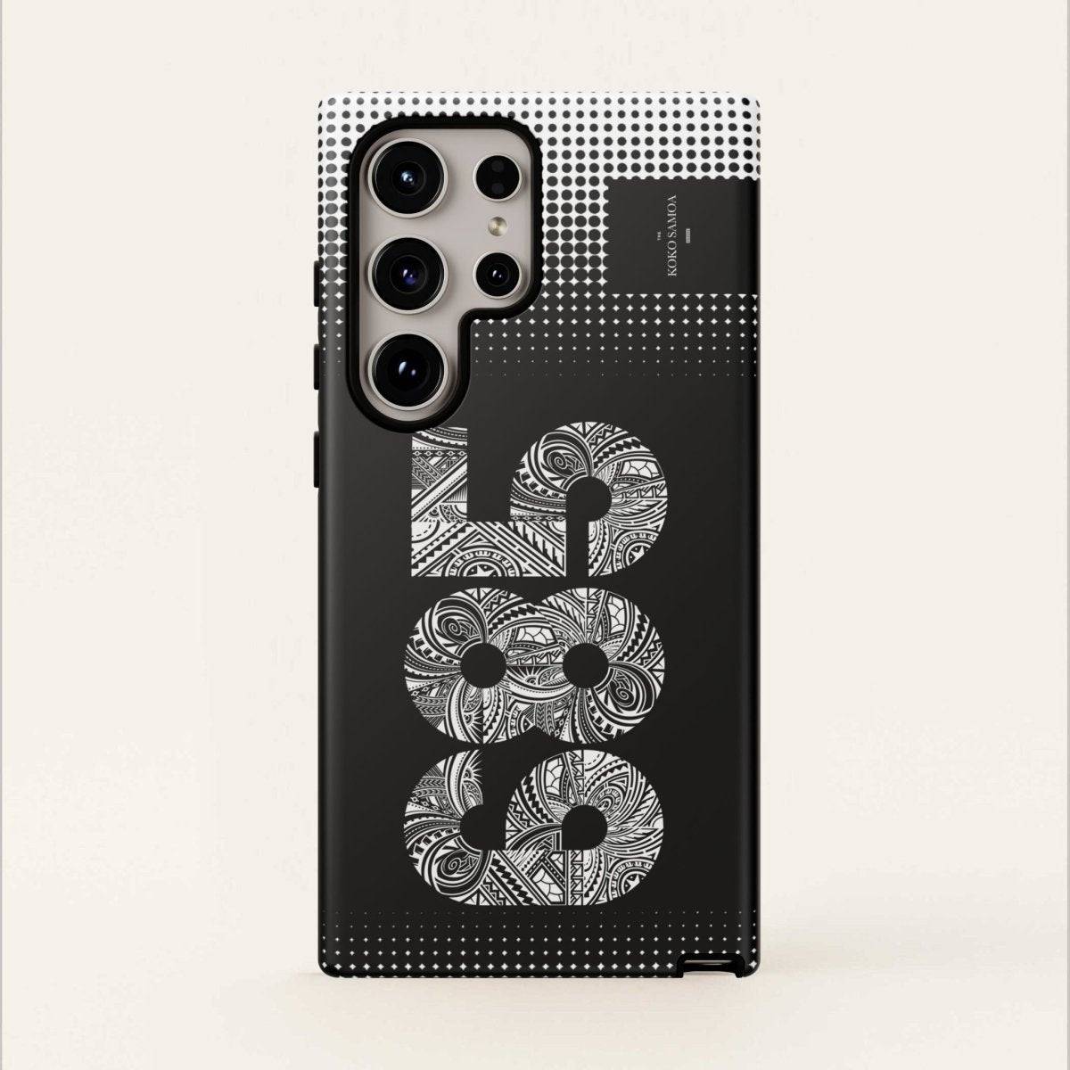 WOYC Tough Phone Case 685 for AU/NZ/USA, durable protective cover with tropical Koko Samoa design, fits smartphones securely.