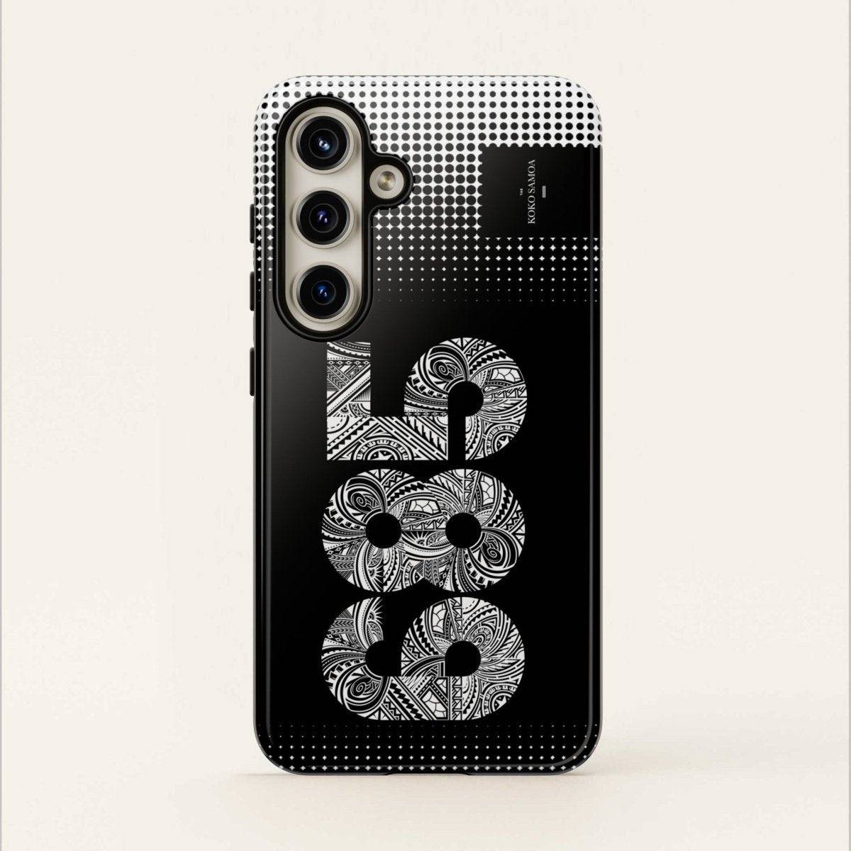 WOYC Tough Phone Case 685 for AU/NZ/USA, rugged protective cover with tropical Samoa design, fits smartphones securely.