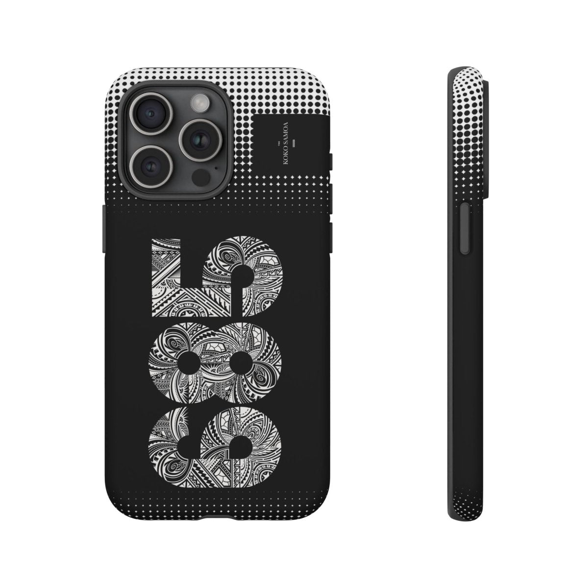 WOYC Tough Phone Case 685 for AU/NZ/USA, rugged protective cover with Samoa-inspired design visible on the case.