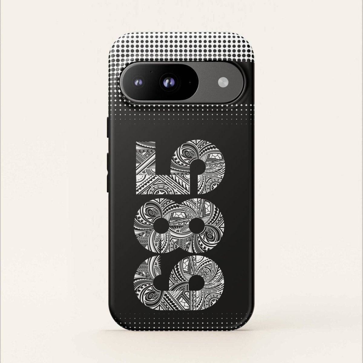 WOYC Tough Phone Case 685 for AU/NZ/USA, durable protective cover with tropical Koko Samoa design for smartphones.