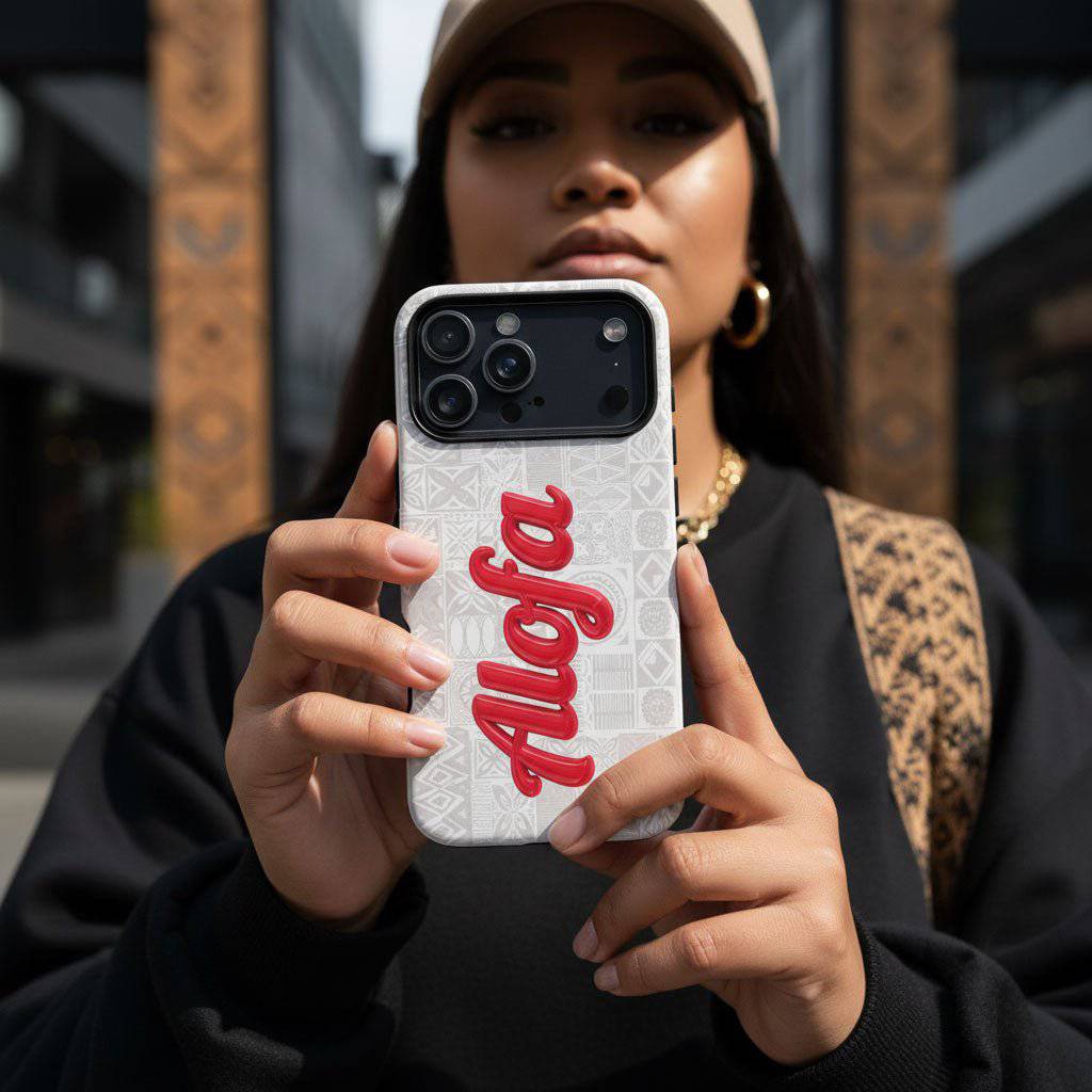Tough Phone Case Alofa with Koko Samoa design for AU/NZ/USA, durable protective cover for smartphones.