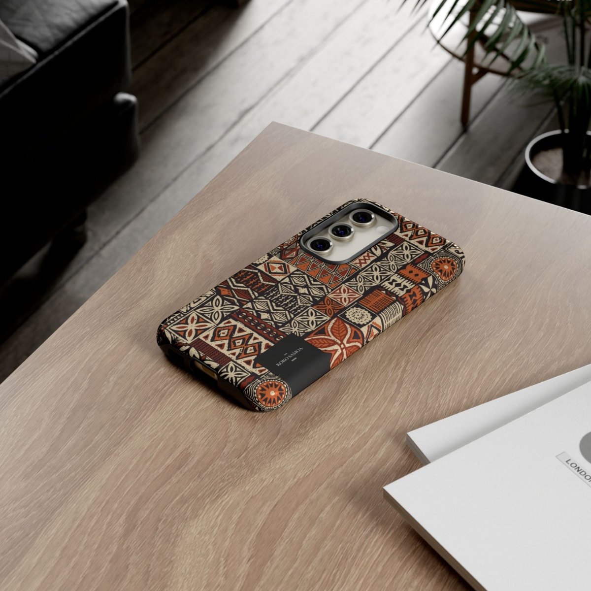 WOYC Tough Phone Case Elei for AU, NZ, USA featuring vibrant Koko Samoa design, durable protective cover for smartphones.