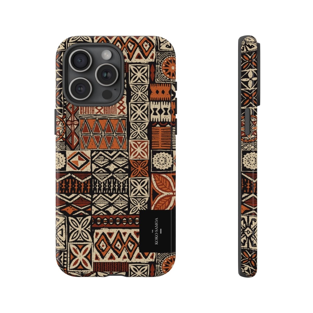 WOYC Tough Phone Case Elei design for AU/NZ/USA, featuring vibrant Samoa-inspired artwork on durable protective cover.