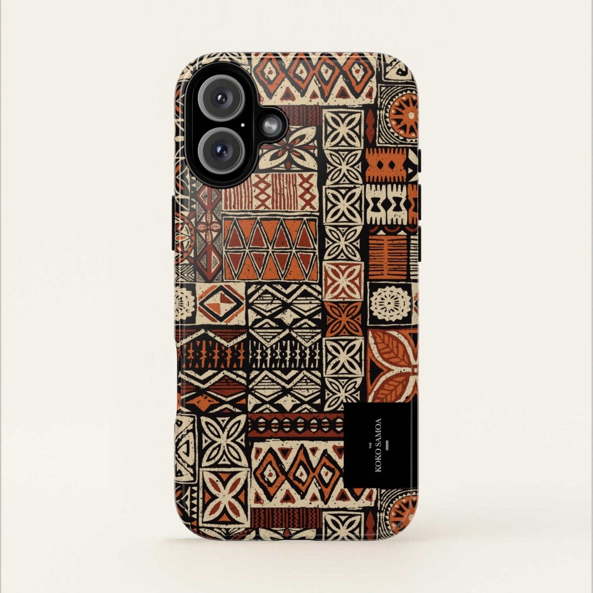 WOYC Tough Phone Case Elei design, durable protective cover for smartphones, featuring Polynesian-inspired patterns on a sturdy case.