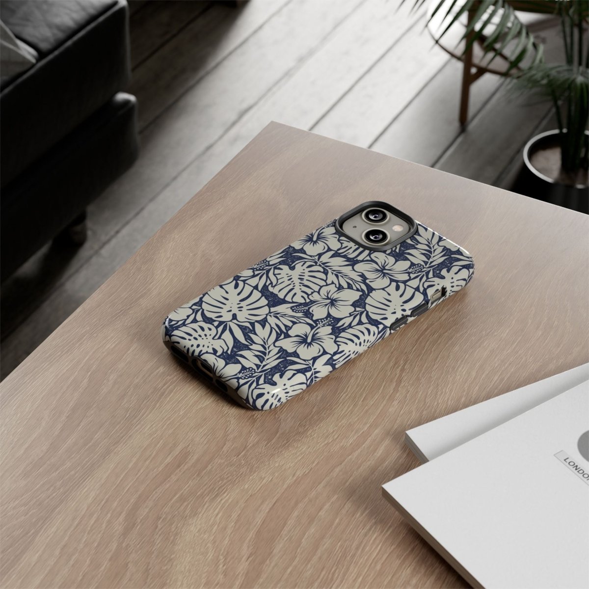 Printify Tough Phone Case with Falefa Breeze design, durable protection for smartphones, featuring vibrant Samoan-inspired artwork.