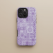 Lavender Elei tough phone case for AU/NZ/USA, featuring a durable design and tropical floral pattern.