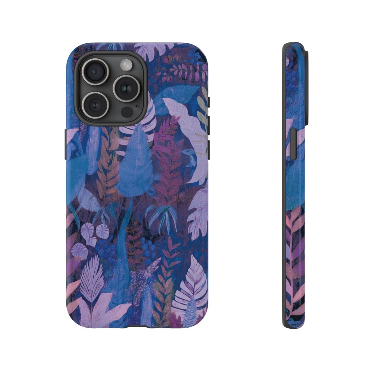 Tough lavender palms phone case by Printify for AU, NZ, and USA, featuring a durable design with purple palm leaf graphics.