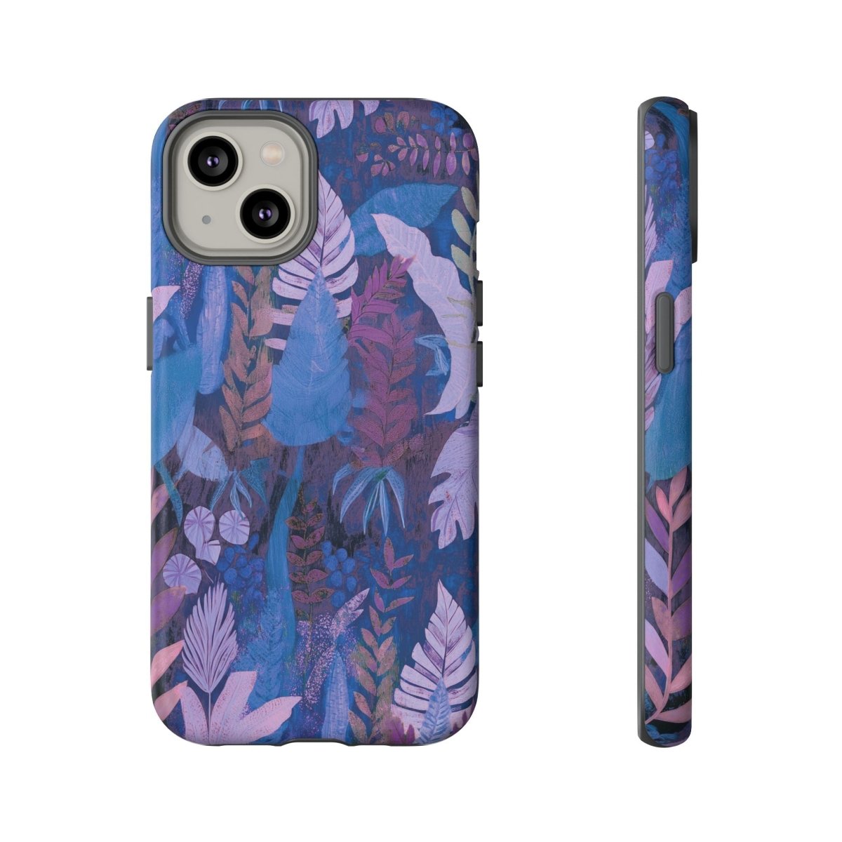 Lavender palms tough phone case for AU, NZ, and US, featuring a rugged design with floral palm pattern.