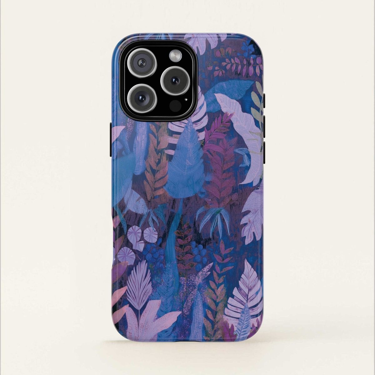 Tough lavender palms phone case by Printify for AU, NZ, and US, showing a durable case with a lavender palm design.