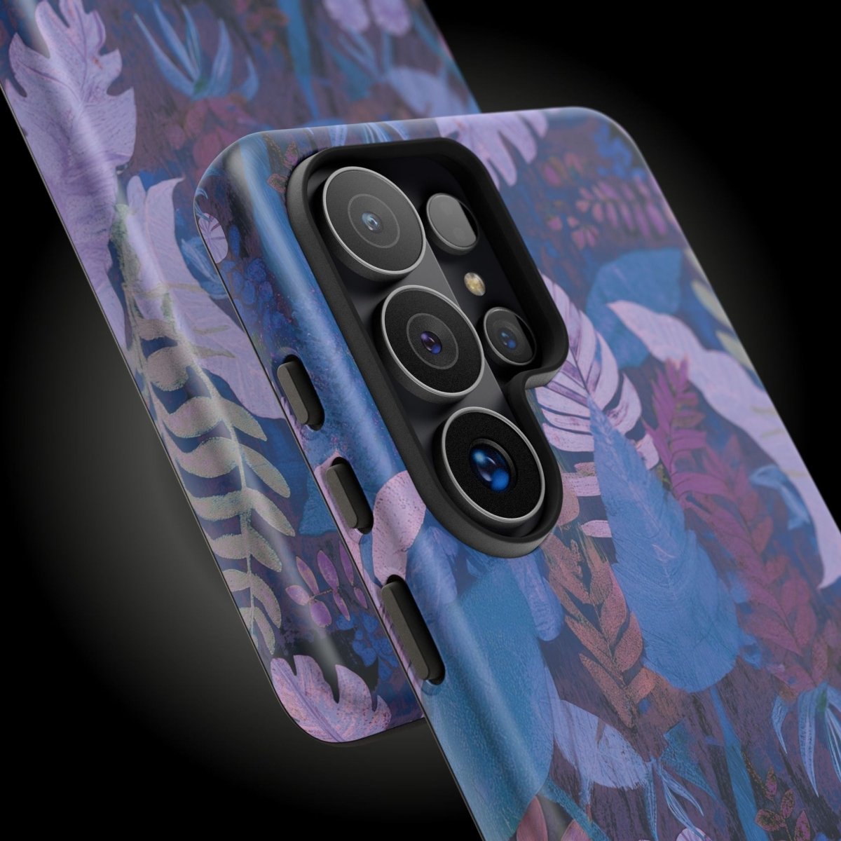 Tough lavender palms phone case by Printify for AU, NZ, and USA, featuring a durable design with lavender and palm leaf pattern.