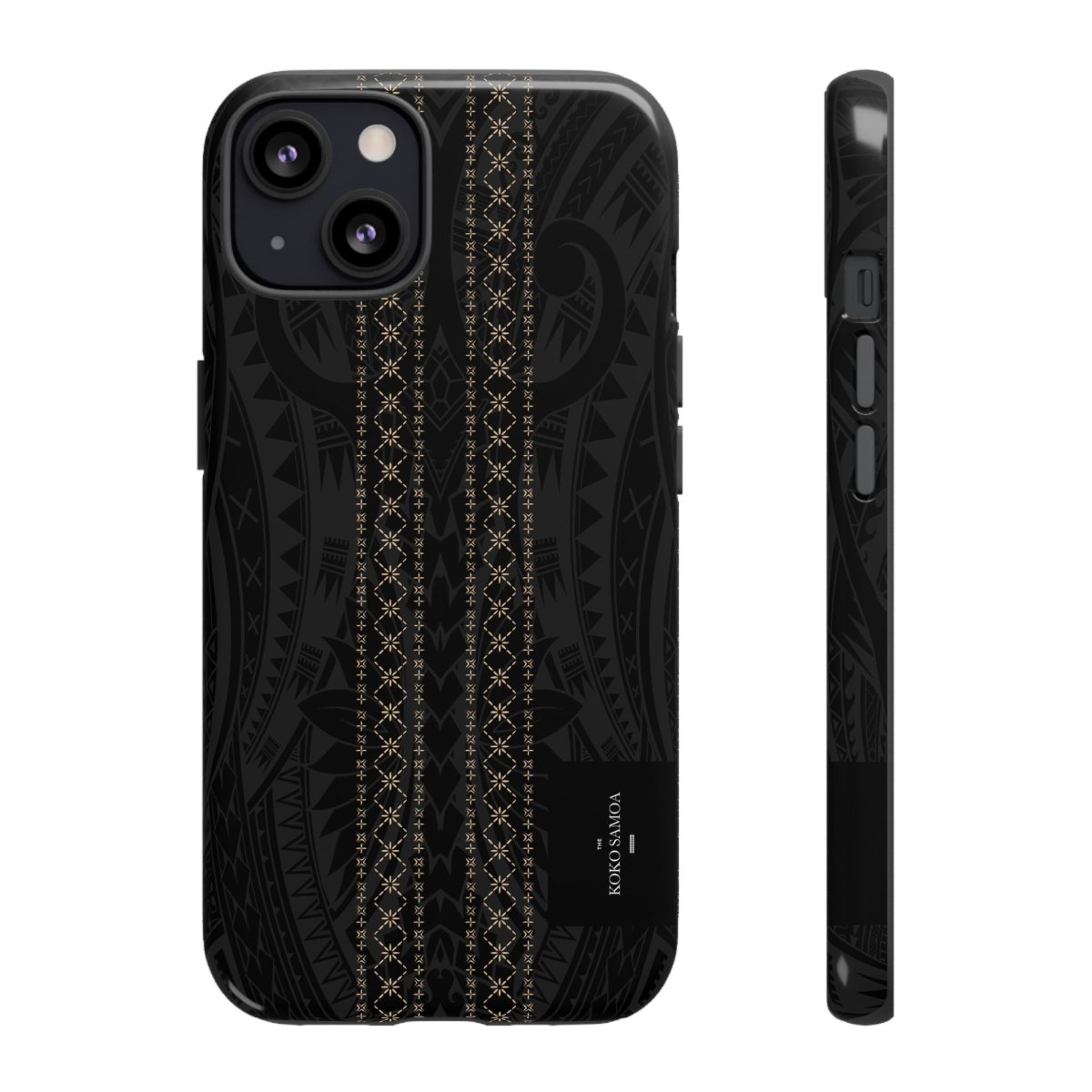 Tough Phone Case Malu design for AU/NZ/USA, durable protective cover with Polynesian-inspired artwork on a smartphone.