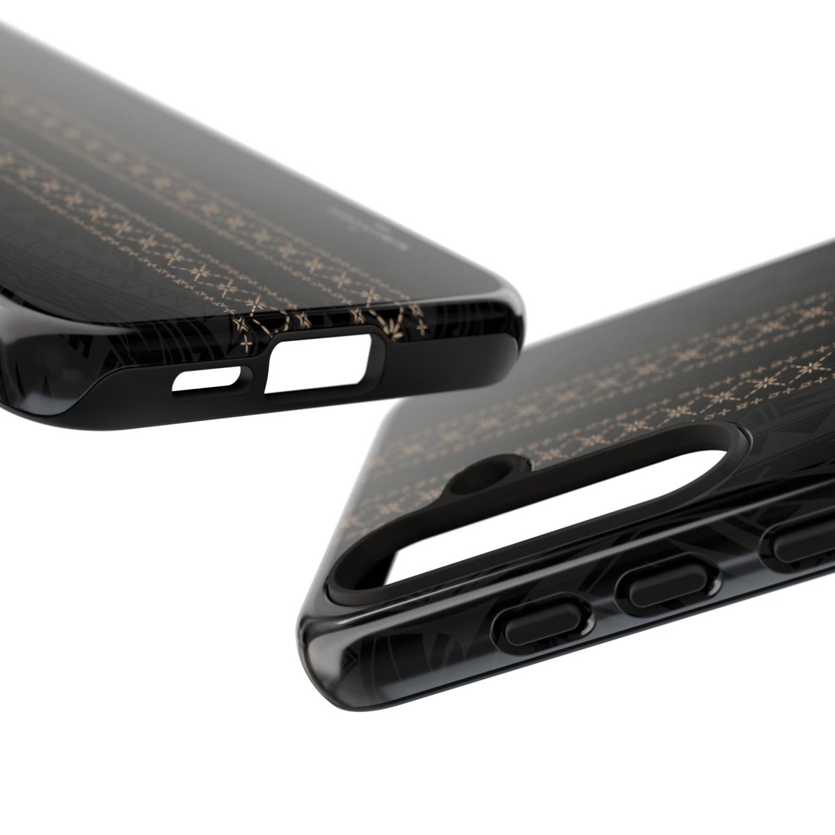 WOYC Tough Phone Case Malu with Koko Samoa design, durable protective case for AU/NZ/USA phones, featuring traditional Polynesian artwork.