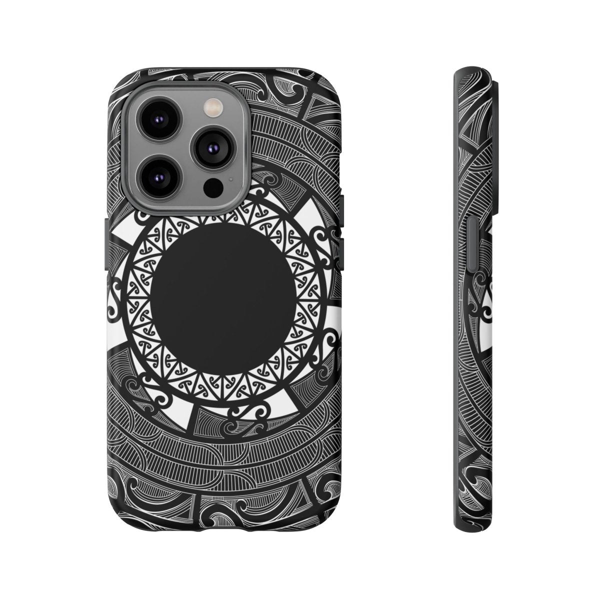 WOYC Māori Tough Phone Case featuring traditional Koko Samoa design, durable protective cover for smartphones.