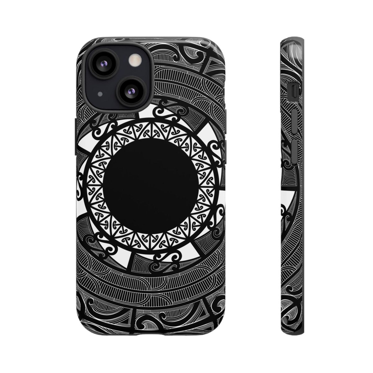 WOYC Tough Phone Case with Māori Koko Samoa design for AU, NZ, and US phones, featuring bold traditional patterns.