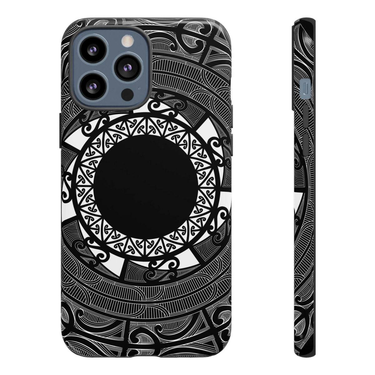 WOYC Māori tough phone case featuring traditional Koko Samoa design, compatible with AU, NZ, and USA models.