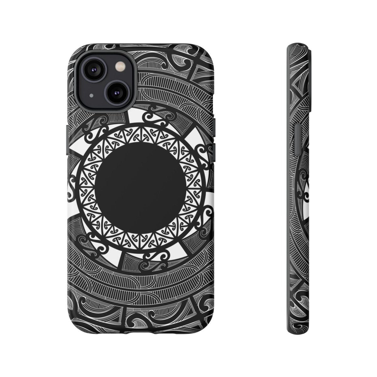 WOYC Māori tough phone case for AU/NZ/USA, featuring traditional Māori design with bold patterns and vibrant colors.