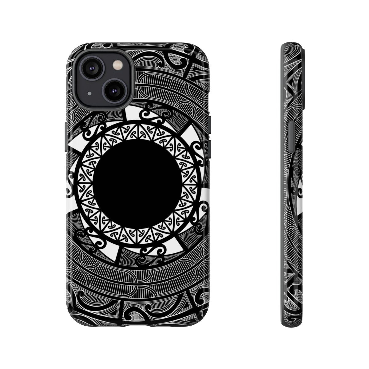 WOYC Māori tough phone case with traditional Polynesian design, fits models in AU, NZ, and USA regions.