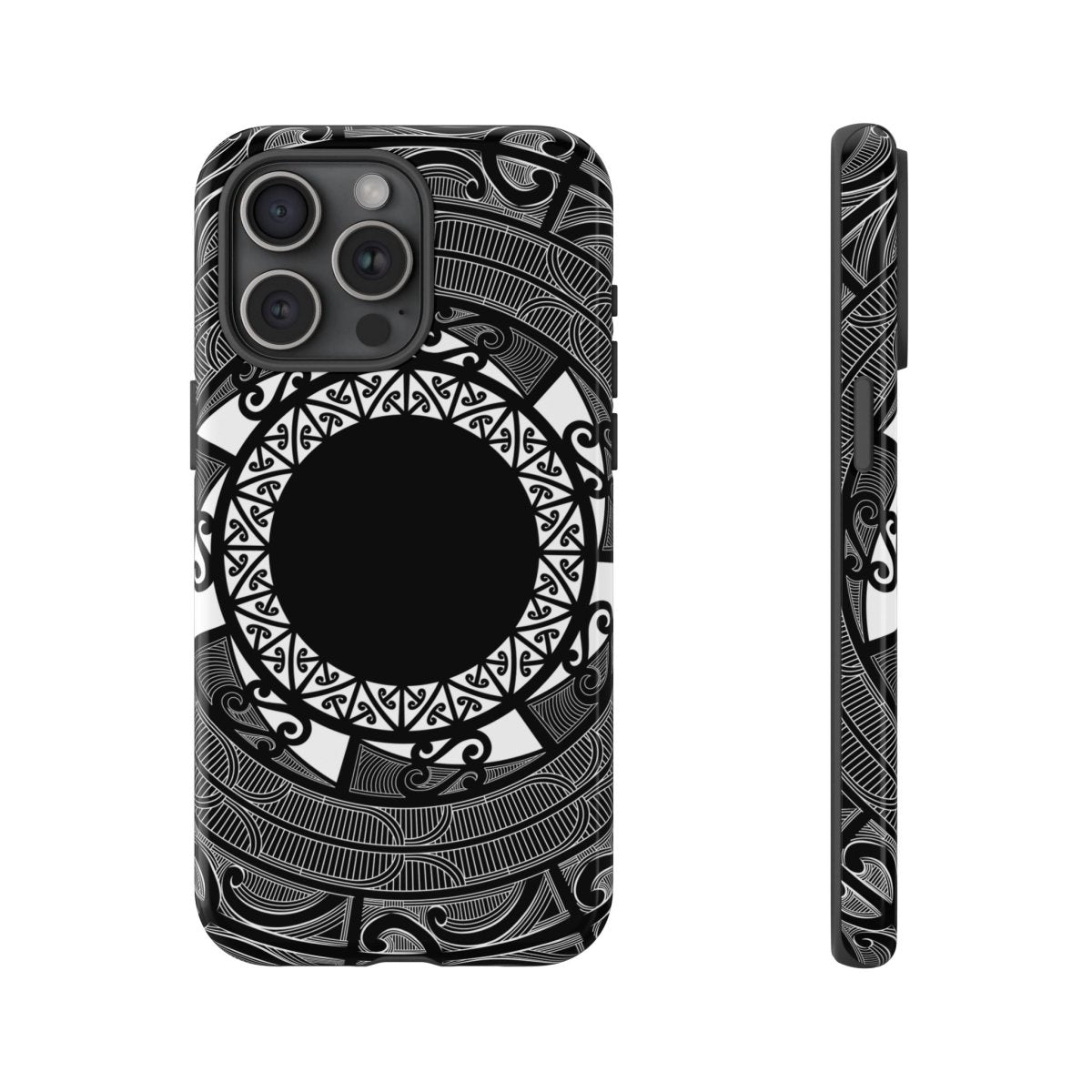 WOYC Tough Phone Case featuring Māori and Samoan Koko designs, durable protective cover for smartphones.