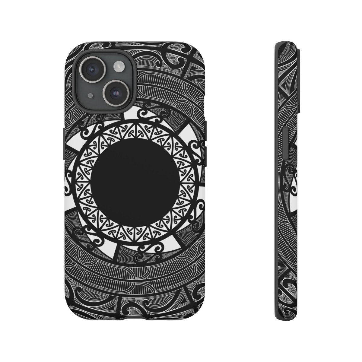 WOYC Māori Tough Phone Case featuring traditional Koko Samoa design, durable protective cover for smartphones.