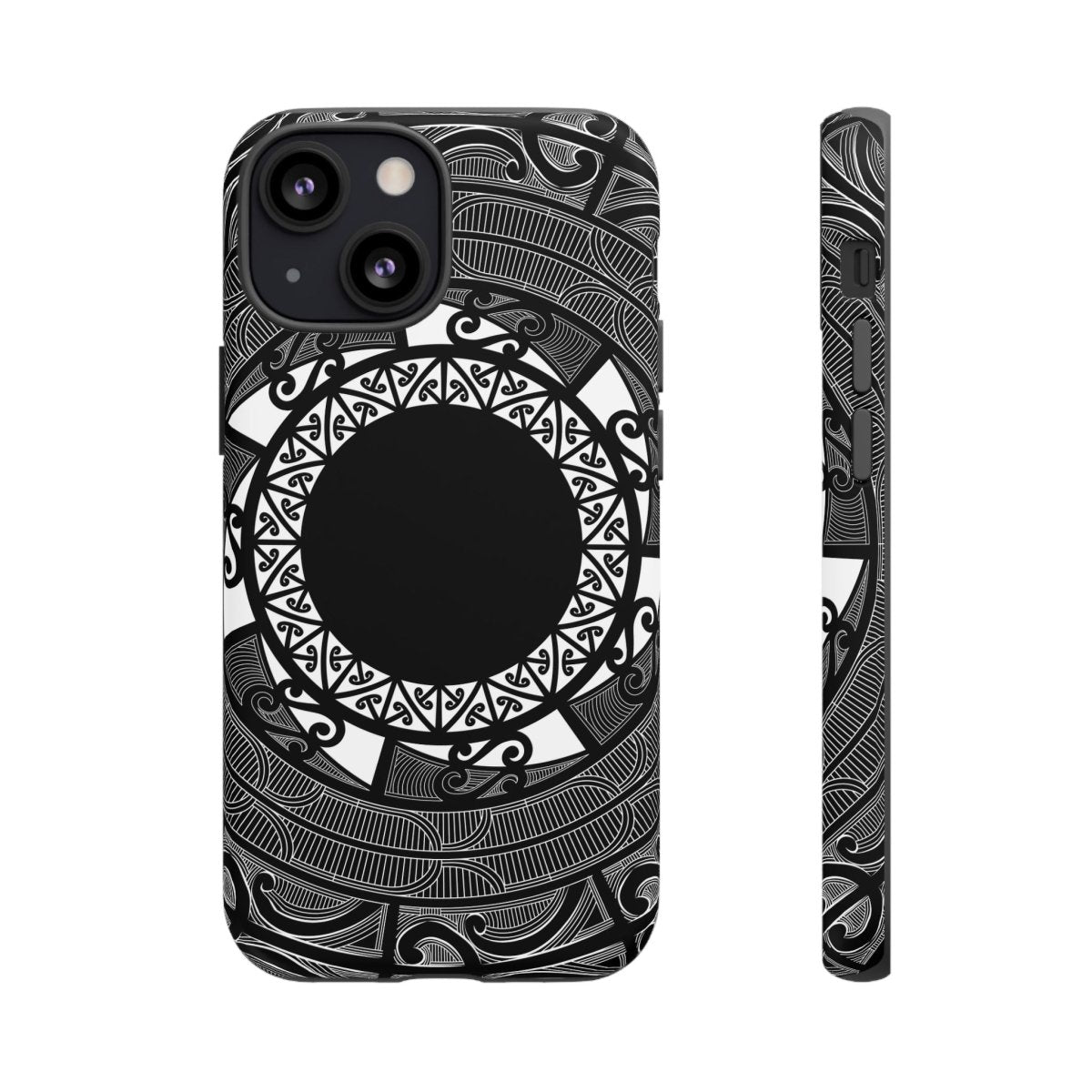 WOYC Māori tough phone case featuring traditional Koko Samoa design for durable protection on smartphones.