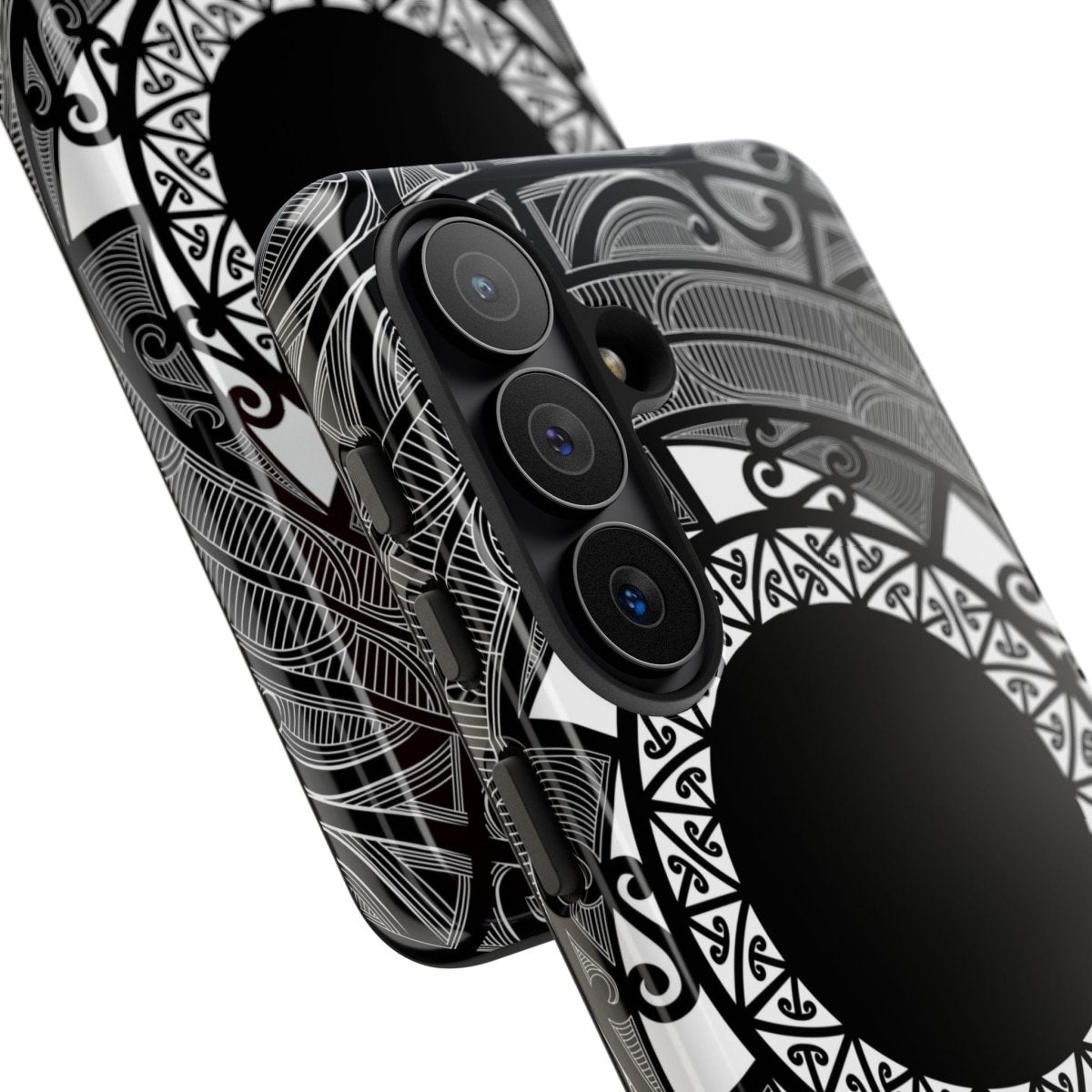 WOYC Maori tough phone case featuring traditional Māori design, suitable for AU, NZ, and US smartphones.