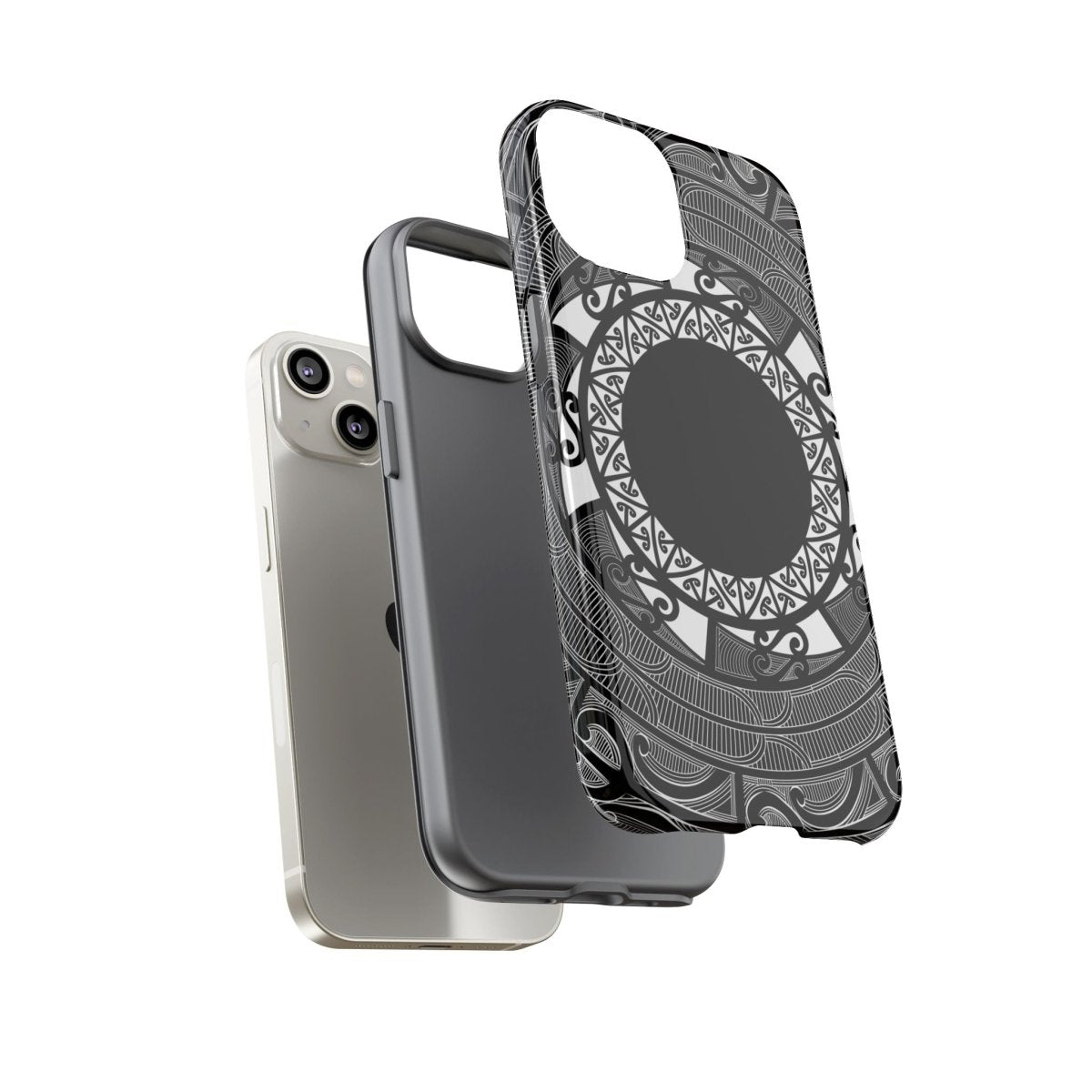 WOYC Māori tough phone case featuring traditional Koko Samoa design, offers durable protection for smartphones.