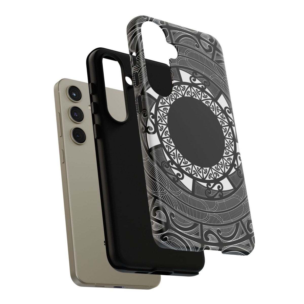 WOYC Māori tough phone case featuring traditional Koko Samoa design, provides rugged protection for smartphones in AU, NZ, and USA.