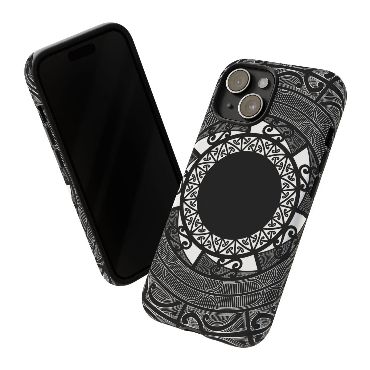 WOYC Māori tough phone case featuring traditional Māori patterns, designed for durability and protection on smartphones.