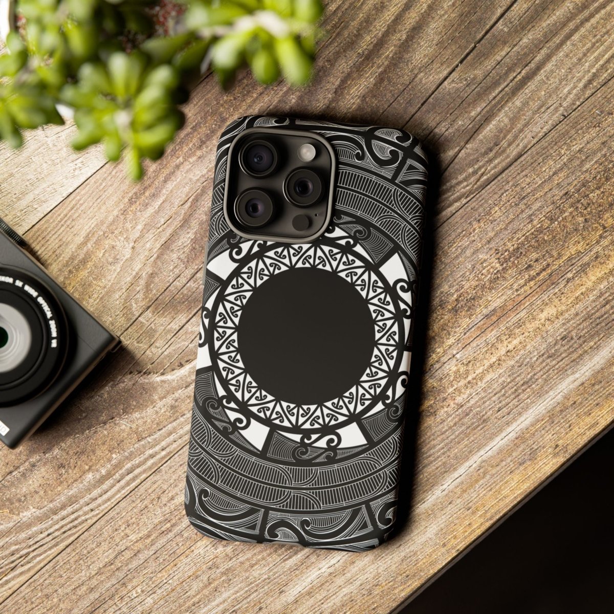 WOYC Māori tough phone case with traditional design, compatible with AU, NZ, and USA phones, featuring vibrant cultural artwork.