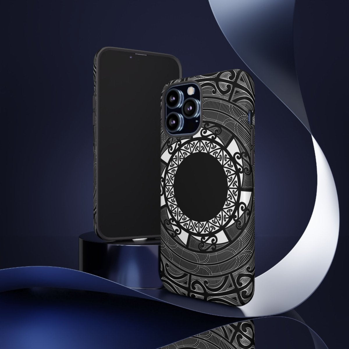 WOYC Māori Tough Phone Case featuring traditional Samoan Koko design, durable protective cover for smartphones.