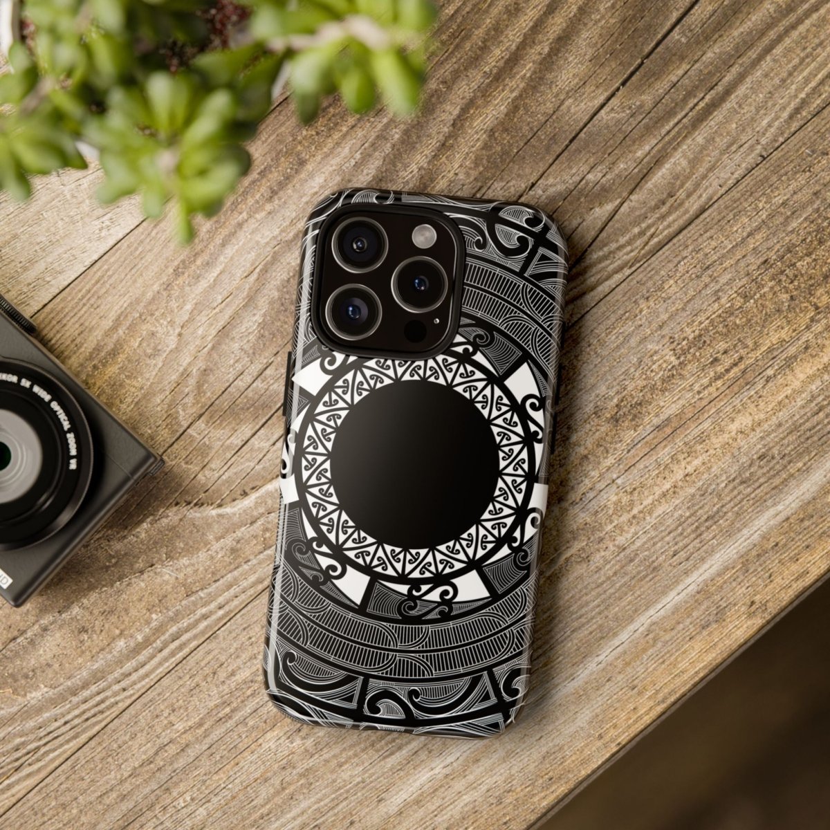 WOYC Tough Māori phone case with traditional Samoan design, durable protective cover for smartphones.
