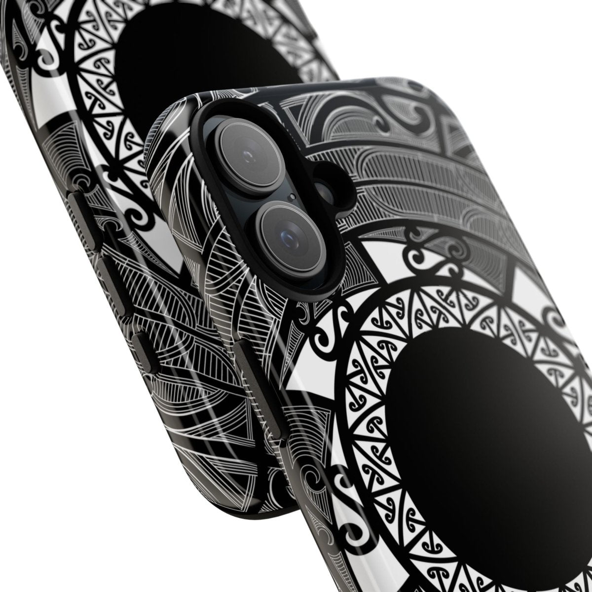 WOYC Māori tough phone case with Koko Samoa design, durable protective cover for smartphones, featuring traditional Māori artwork.